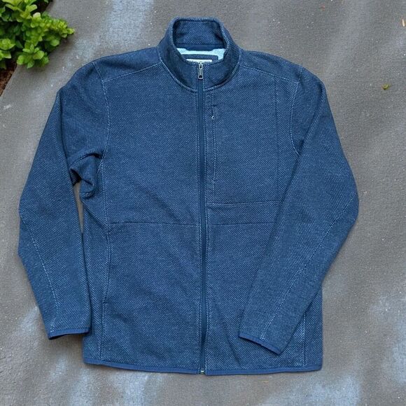 Duluth Trading Co Full Zip Navy Blue Outdoors Sweatshirt Cotton Blend Men's M - Picture 1 of 8
